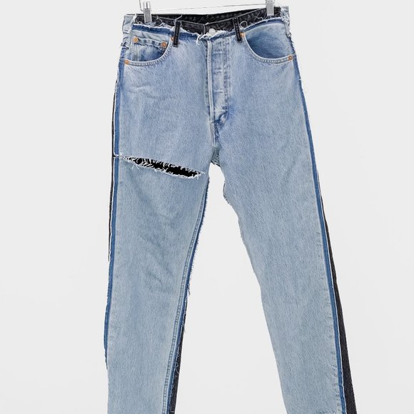 S/S 2019 Vetements X Levi Strauss Two-Faced Collage Jeans - Main Image